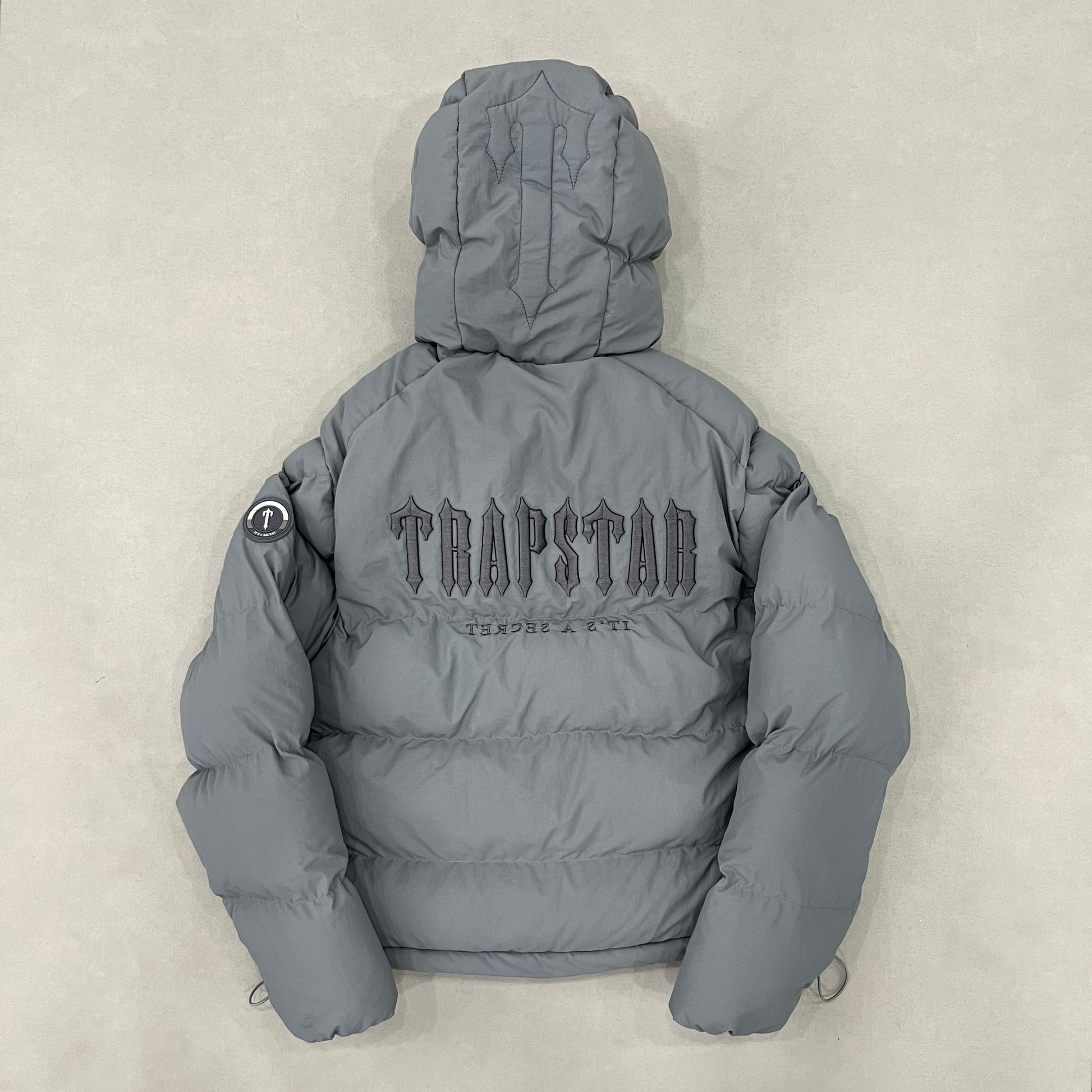 Jaqueta Puffer Trapstar Decoded Hooded Cinza - Shabby Company