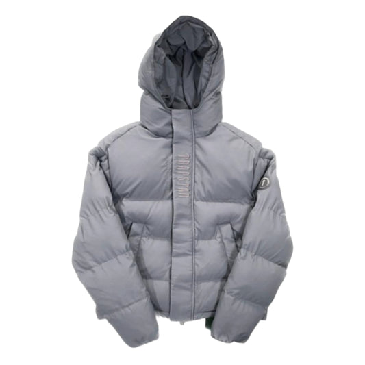 Jaqueta Puffer Trapstar Decoded Hooded Cinza - Shabby Company